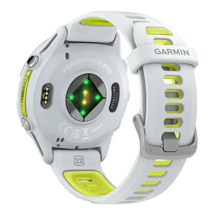 Garmin Forerunner 970 Titanium w. Whitestone Case and Whitestone/T. Amp Yellow Band (010-02969-01/11/61)