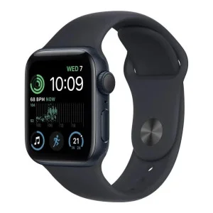 Apple Watch SE 2 GPS 44mm Midnight Aluminum Case w. Midnight S. Band - S/M (MNTF3)