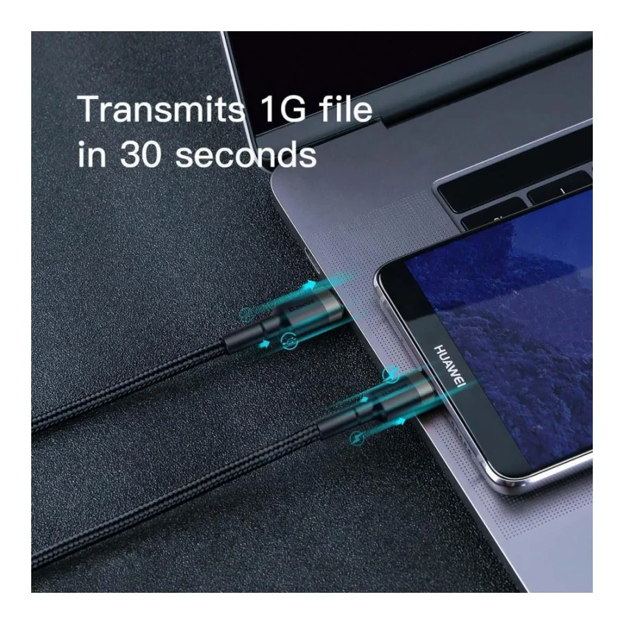 Baseus Cafule PD2.0 60W flash charging USB Type-C 20V 3A 1M Grey+Black (CATKLF-GG1)