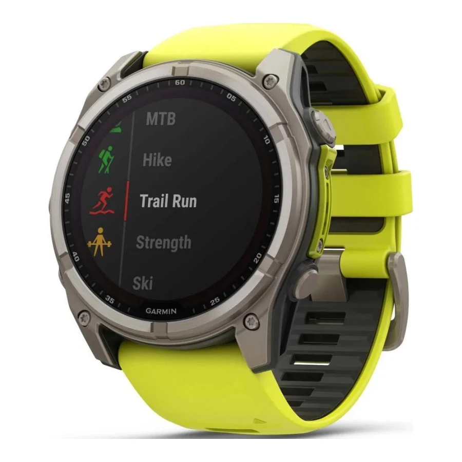Garmin Fenix 8 47mm Solar Sapphire Titanium w. Amp Yellow/Graphite Silicone Band (010-02906-20/21)