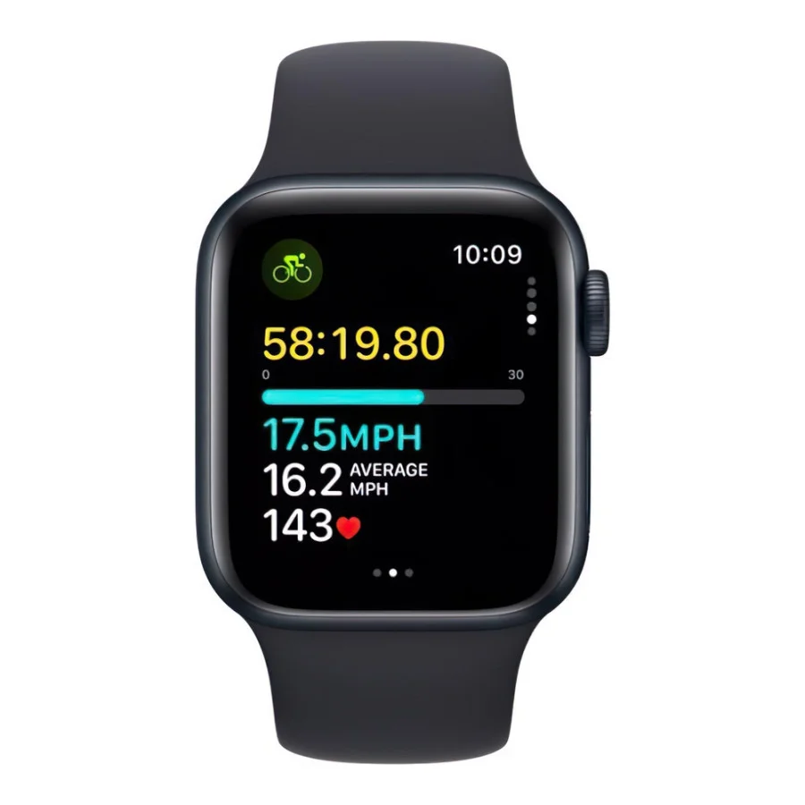 Apple Watch SE 2 GPS 40mm Midnight Aluminium Case with Midnight Sport Band M/L (MR9Y3)