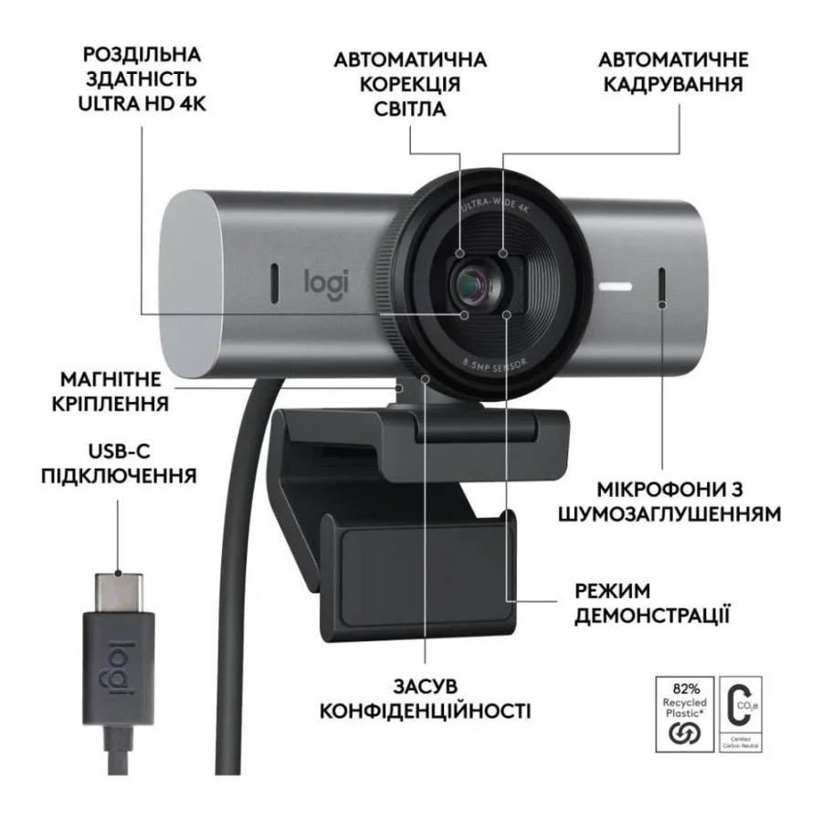 Logitech MX Brio 4K Graphite (960-001559,960-001548)