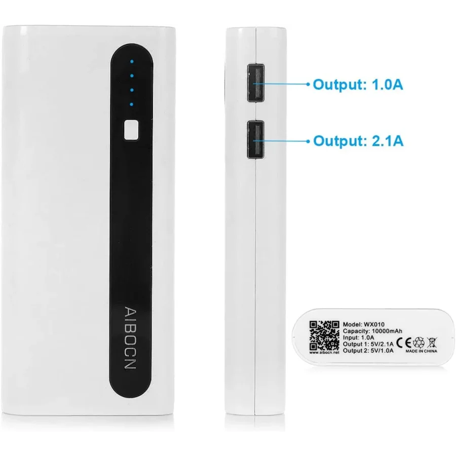 Power Bank 10000 mah with flashlight (white)