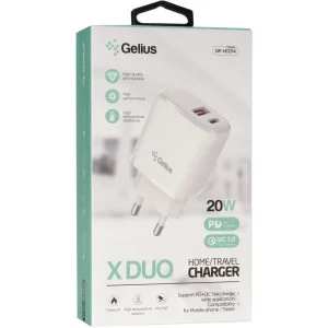 СЗУ Gelius Pro X-Duo GP-HC014 USB+Type-C QC3.0/PD20W White
