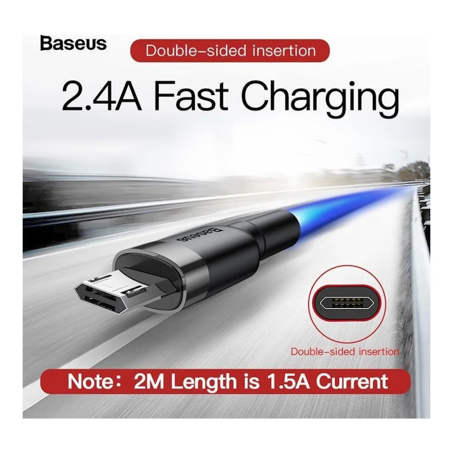 Baseus USB Cabel to microUSB Cafule 1m Grey/Black (CAMKLF-BG1)