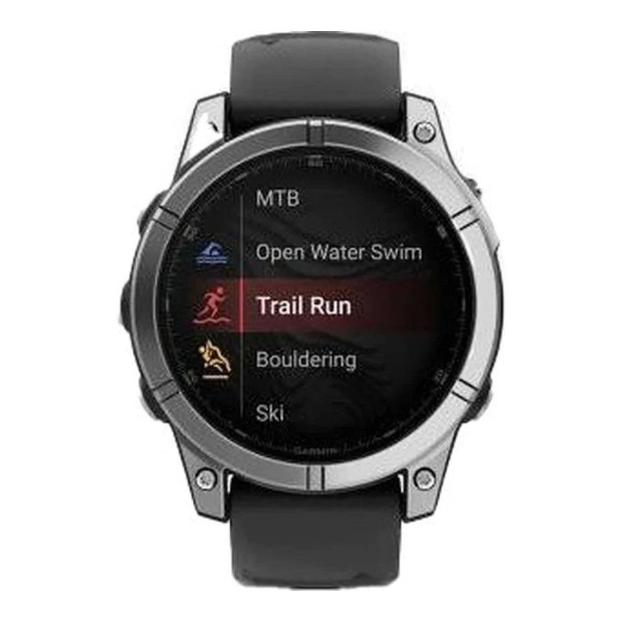 Garmin Fenix E 47mm AMOLED Stainless Steel with Black Silicone Band (010-03025-02/00)