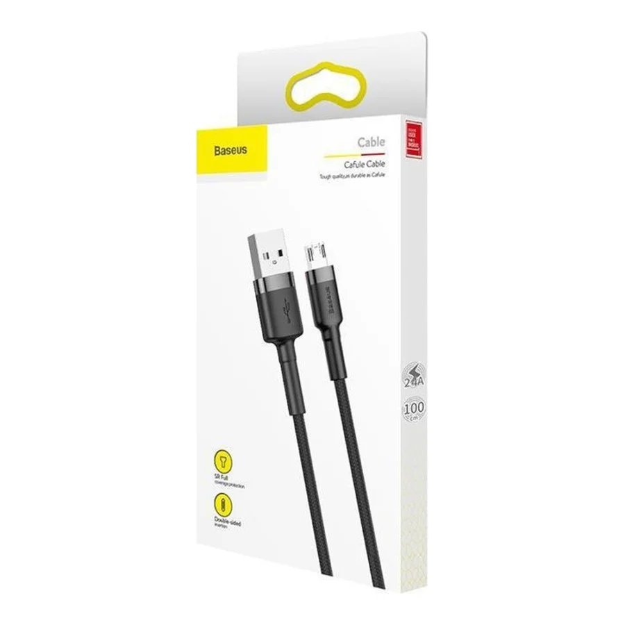 Baseus USB Cabel to microUSB Cafule 1m Grey/Black (CAMKLF-BG1)