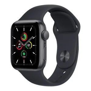 Apple Watch SE GPS 44mm Space Gray Aluminum Case with Midnight Sport Band (MKQ63)