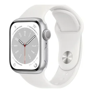 Apple Watch Series 8 GPS 45mm Silver Aluminum Case with White S. Band - M/L (MP6N3, MP6Q3)