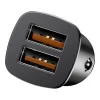 Baseus USB Car Charger Square Metal Quick Charger 3.0 2xUSB 30W Black (CCALL-DS01)