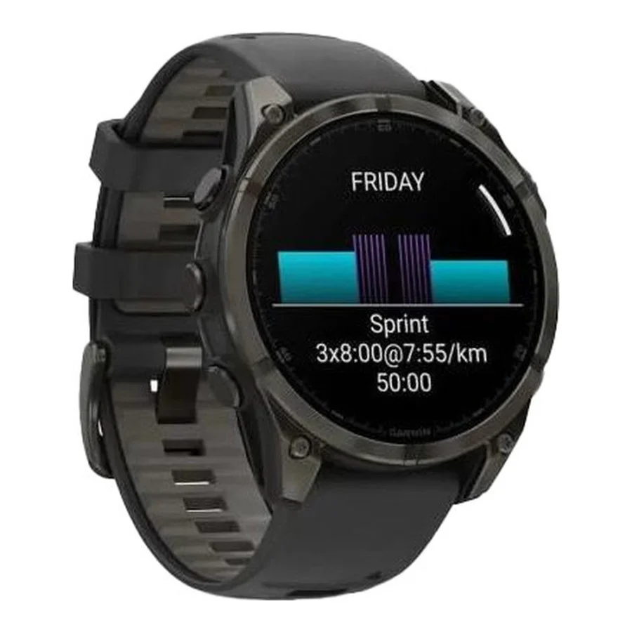 Garmin Fenix 8 43mm AMOLED Sapphire Carbon Gray DLC Tit. w. Black/Pebble Gray S. Band (010-02903-20/21/28)