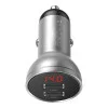 Baseus Digital Display Dual USB Car Charger Silver (CCBX-0S)