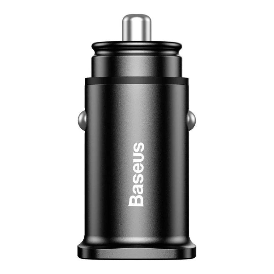 Baseus USB Car Charger Square Metal Quick Charger 3.0 2xUSB 30W Black (CCALL-DS01)