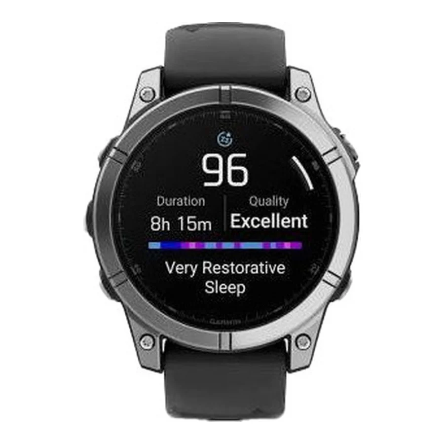 Garmin Fenix E 47mm AMOLED Stainless Steel with Black Silicone Band (010-03025-02/00)