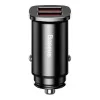 Baseus USB Car Charger Square Metal Quick Charger 3.0 2xUSB 30W Black (CCALL-DS01)