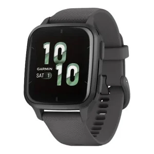 Garmin Venu Sq 2 Slate Aluminum Bezel with Shadow Gray Case and Silicone Band (010-02701-00/10)