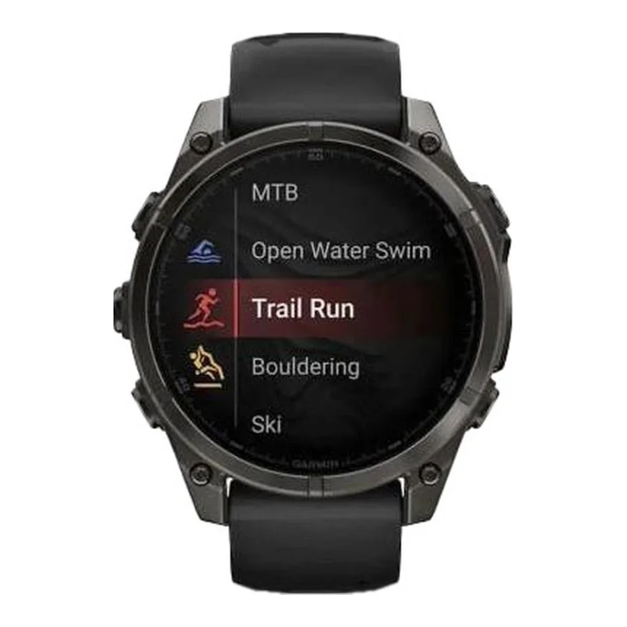 Garmin Fenix 8 43mm AMOLED Sapphire Carbon Gray DLC Tit. w. Black/Pebble Gray S. Band (010-02903-20/21/28)