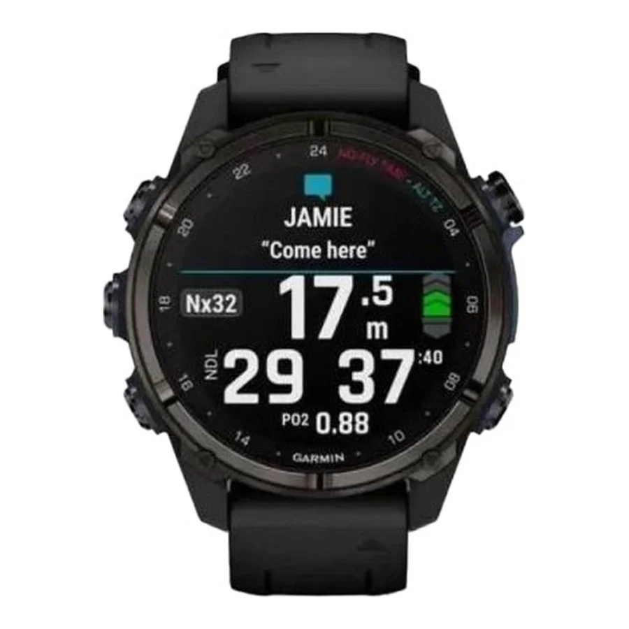Garmin Descent Mk3i – 43 mm Carbon Gray DLC Titanium w. Black Silicone Band (010-02753-10/11)