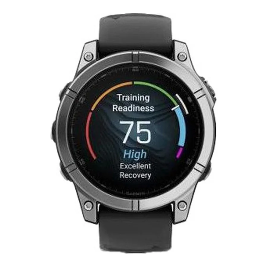 Garmin Fenix E 47mm AMOLED Stainless Steel with Black Silicone Band (010-03025-02/00)