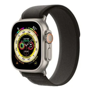 Apple Watch Ultra GPS + Cellular 49mm Titanium Case with Black/Gray Trail Loop - M/L (MQF53/MQFX3)