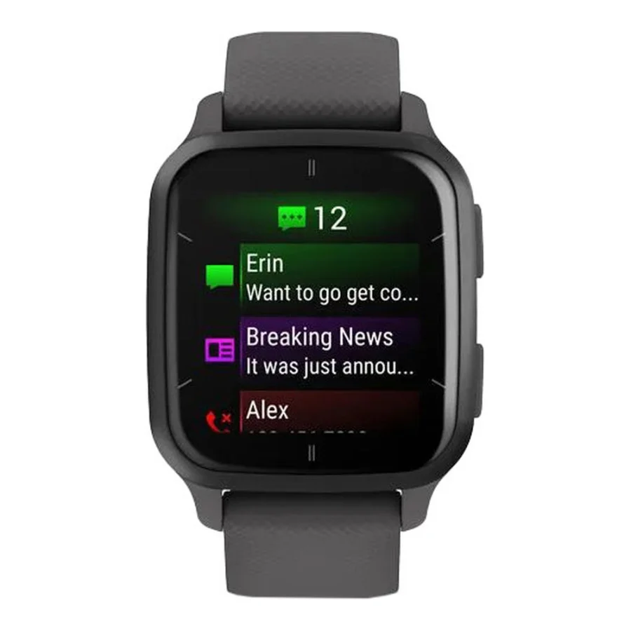 Garmin Venu Sq 2 Slate Aluminum Bezel with Shadow Gray Case and Silicone Band (010-02701-00/10)