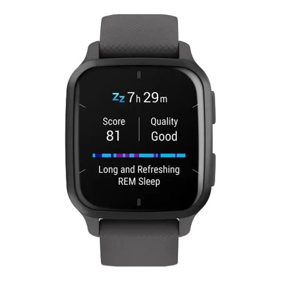 Garmin Venu Sq 2 Slate Aluminum Bezel with Shadow Gray Case and Silicone Band (010-02701-00/10)