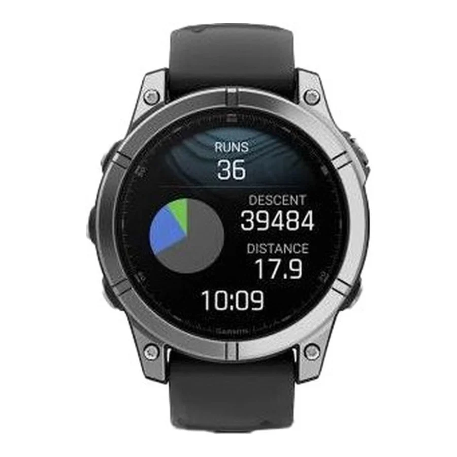 Garmin Fenix E 47mm AMOLED Stainless Steel with Black Silicone Band (010-03025-02/00)