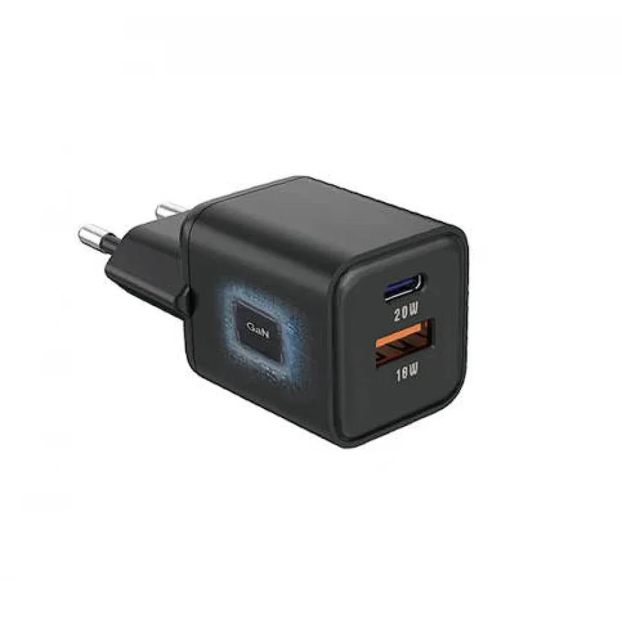 SENTEO Z-22 USB+USB-C 3A GaN PD 20W black