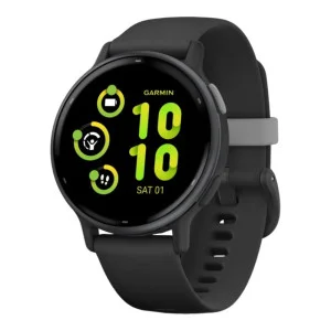 Garmin vivoactive 5 Slate Aluminum Bezel with Black Case and Silicone Band (010-02862-10/50)