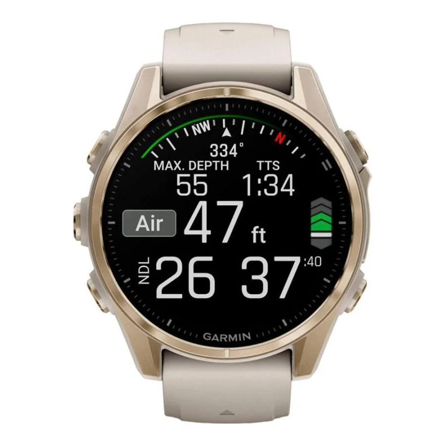 Garmin Fenix 8 43mm AMOLED Sapphire Soft Gold w. Fog Gray/Dark Sandstone S. Band (010-02903-10/11/18)