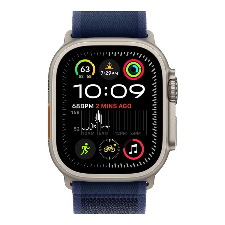 Apple Watch Ultra 2 GPS + Cellular 49mm Natural Titan. Case w. Blue Trail Loop - S/M (MX4J3)