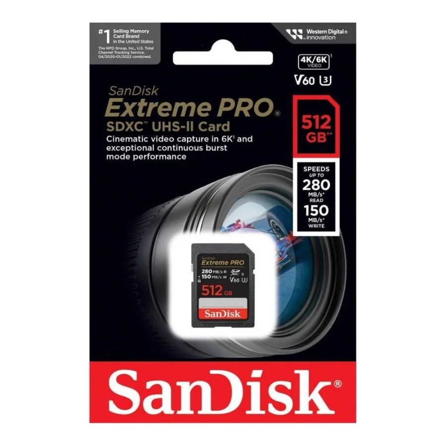 SanDisk 512 GB SDXC Extreme Pro UHS-II U3 V60 Class 10 (SDSDXEP-512G-GN4IN)