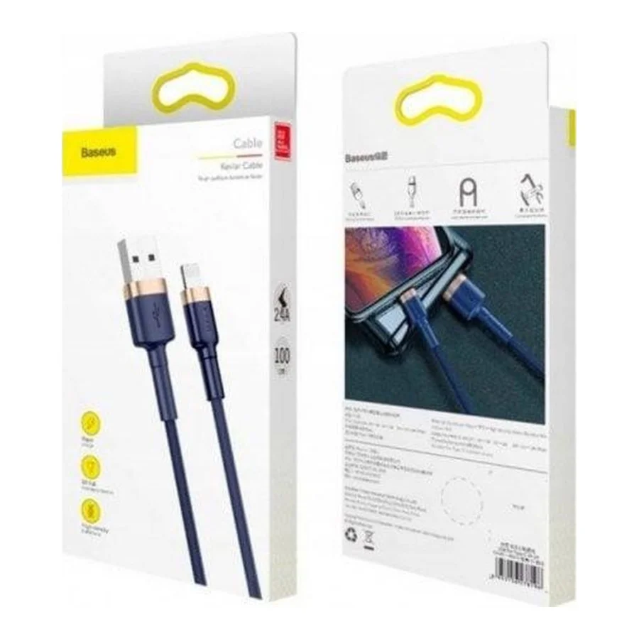 Baseus cafule Cable USB For iP 2.4A 1m Gold+Blue (CALKLF-BV3)