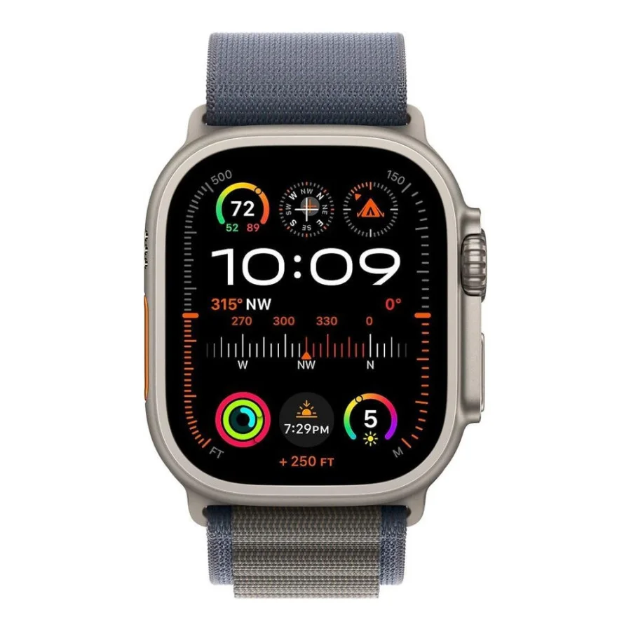 Apple Watch Ultra 2 GPS + Cellular 49mm Titanium Case with Blue Alpine Loop - Small (MREK3/MRFA3)