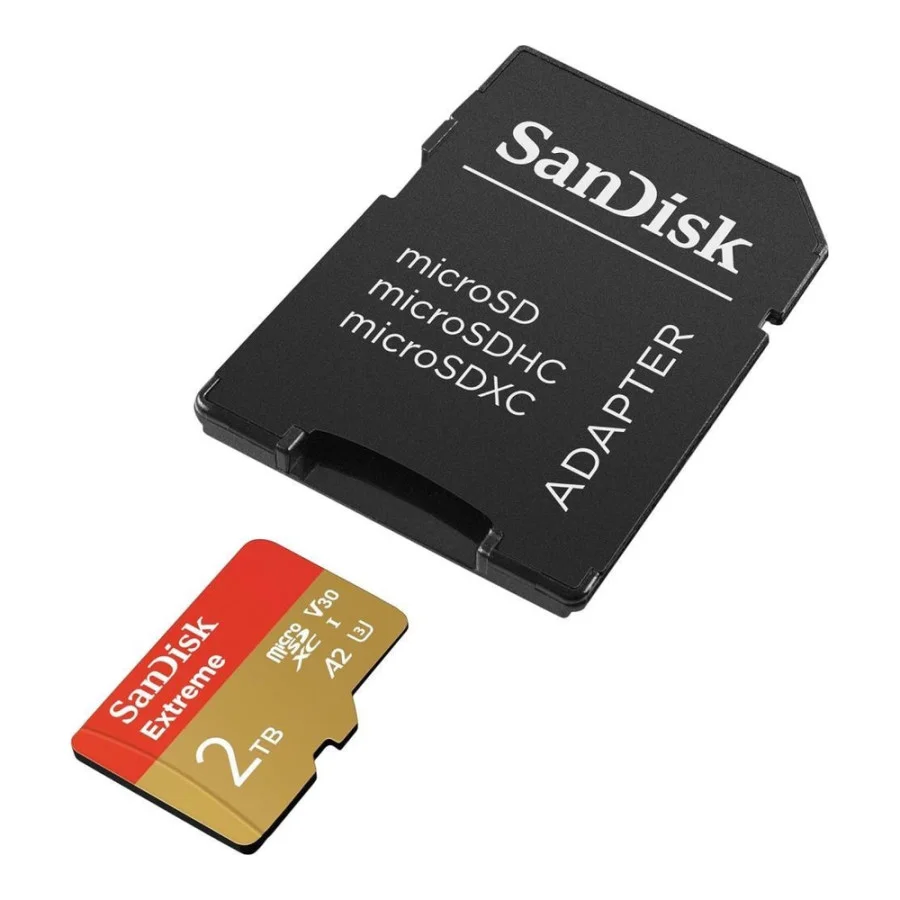 SanDisk 2 TB microSDXC U3 V30 A2 Extreme + Adapter SD (SDSQXAV-2T00-GN6MA, SDSQXAV-2T00-GN6MN)