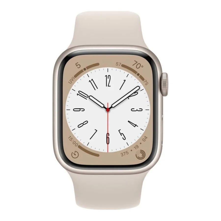 Apple Watch Series 8 GPS 41mm Starlight Aluminum Case w. Starlight S. Band - S/M (MNU93)