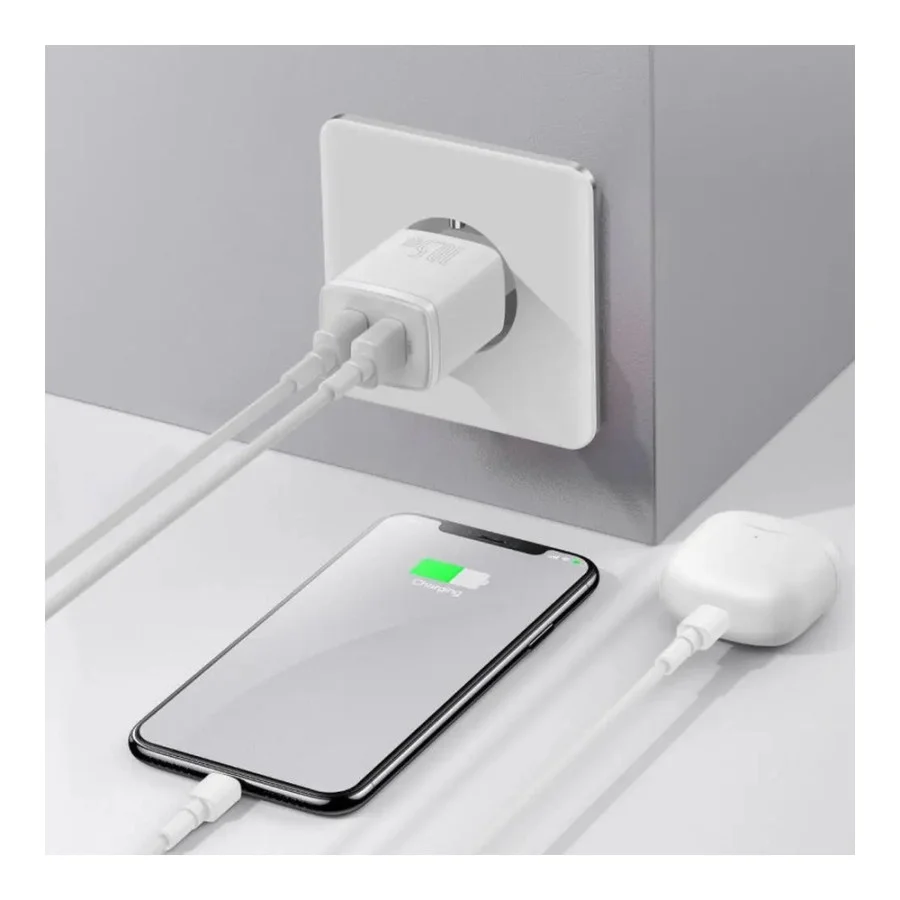 Baseus Compact 2xUSB 10.5W 2.1A White (CCXJ010202)