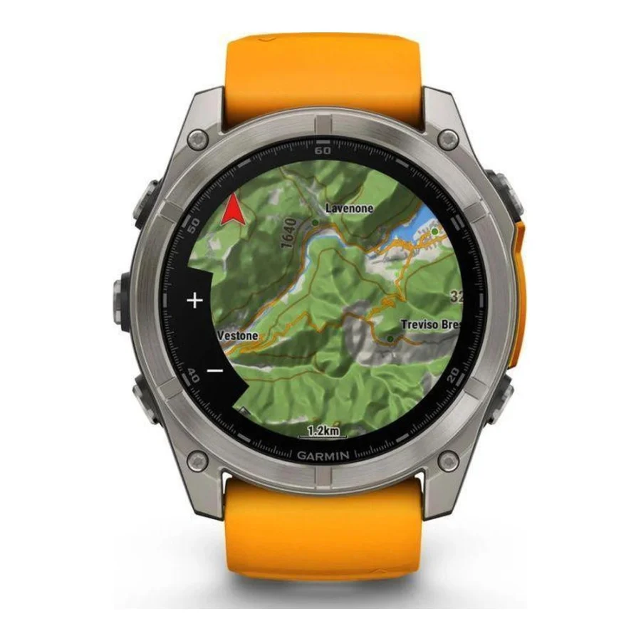 Garmin Fenix 8 51mm AMOLED Sapphire Titanium w. Spark Orange/Graphite Silicone Band (010-02905-10/11/53)