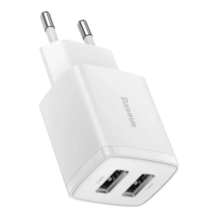Baseus Compact 2xUSB 10.5W 2.1A White (CCXJ010202)