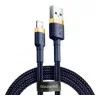 Baseus cafule Cable USB For iP 2.4A 1m Gold+Blue (CALKLF-BV3)