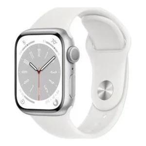 Apple Watch Series 8 GPS 45mm Silver Aluminum Case with White S. Band - S/M (MP6P3/MP6T3)