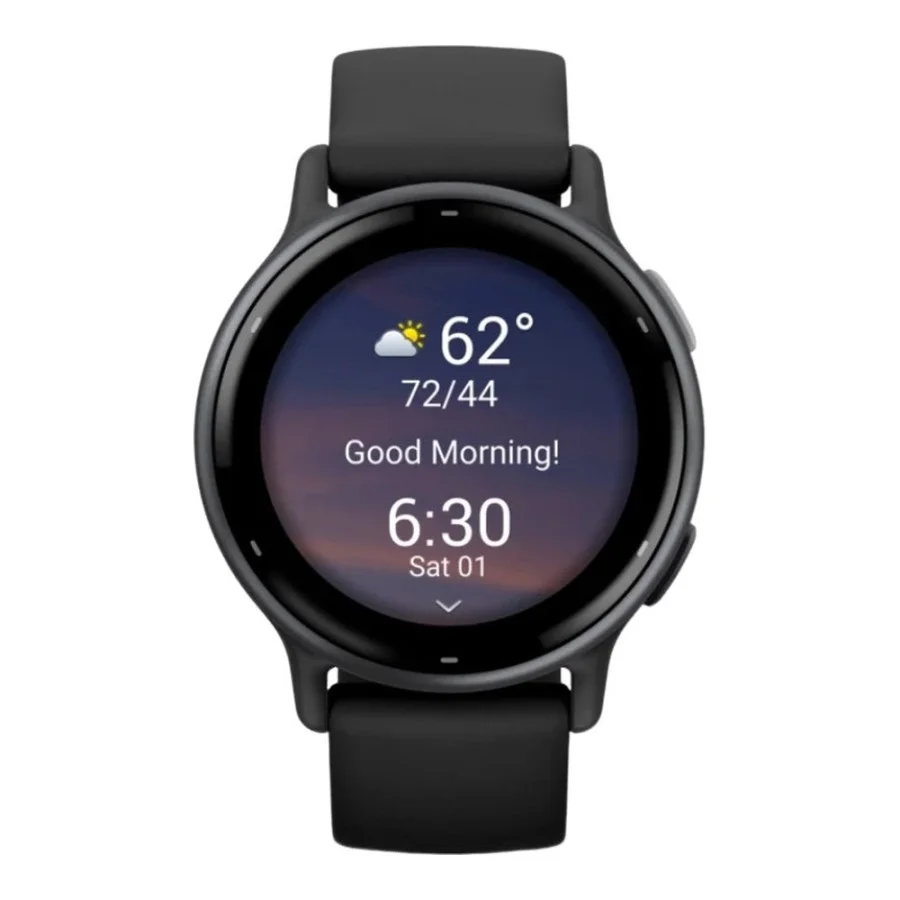 Garmin vivoactive 5 Slate Aluminum Bezel with Black Case and Silicone Band (010-02862-10/50)