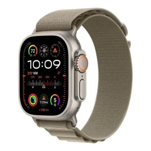 Apple Watch Ultra 2 GPS + Cellular 49mm Titanium Case with Olive Alpine Loop - Medium (MREY3/MRFJ3)