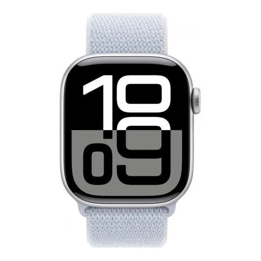 Apple Watch Series 10 GPS 42mm Silver Aluminum Case w. Blue Cloud Sport Loop (MWWD3)