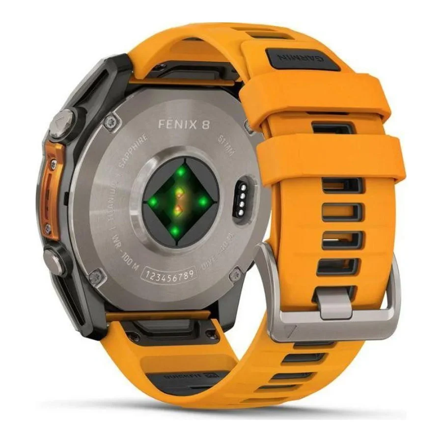 Garmin Fenix 8 51mm AMOLED Sapphire Titanium w. Spark Orange/Graphite Silicone Band (010-02905-10/11/53)