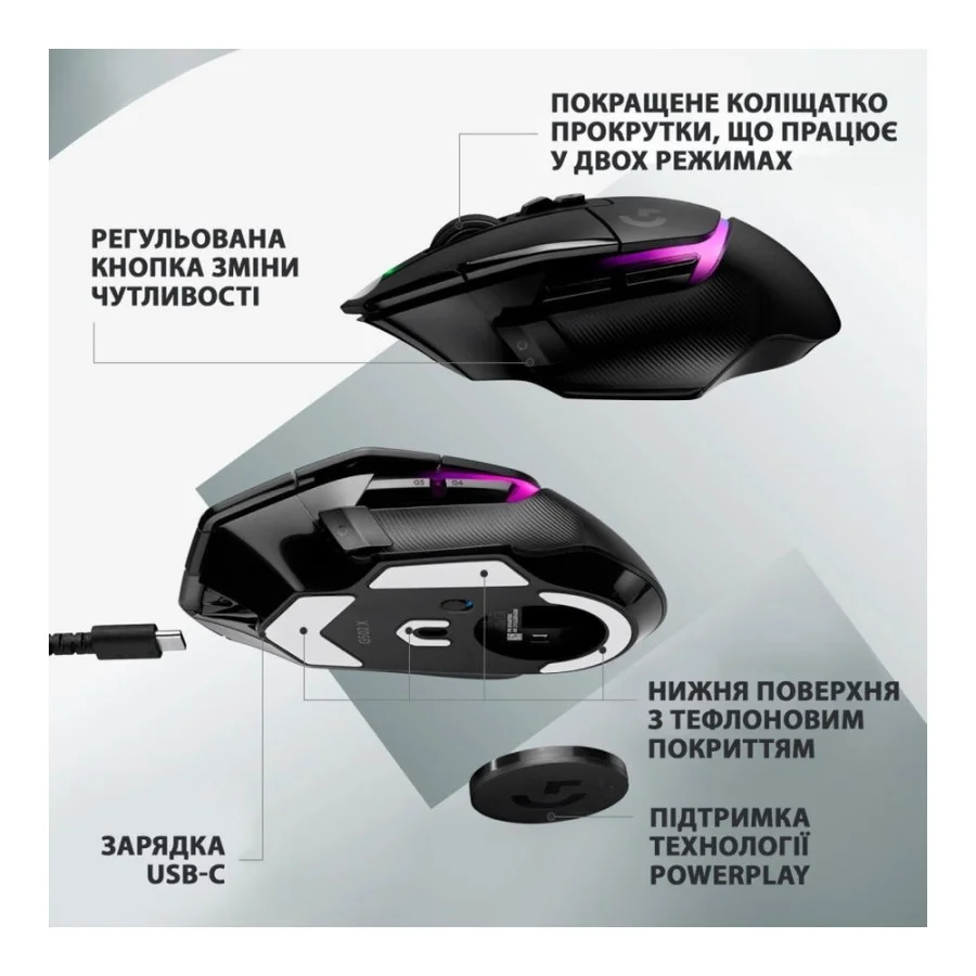 Logitech G502 X PLUS Black (910-006162, 910-006164, 910-006163)