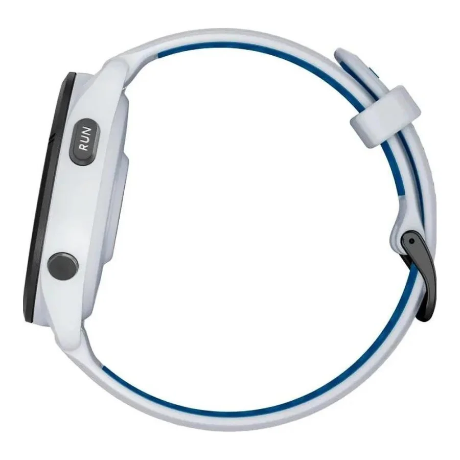 Garmin Forerunner 265 Black Bezel w. Whitestone Case and Whitestone/Tidal Blue S. Band (010-02810-01/11/51)