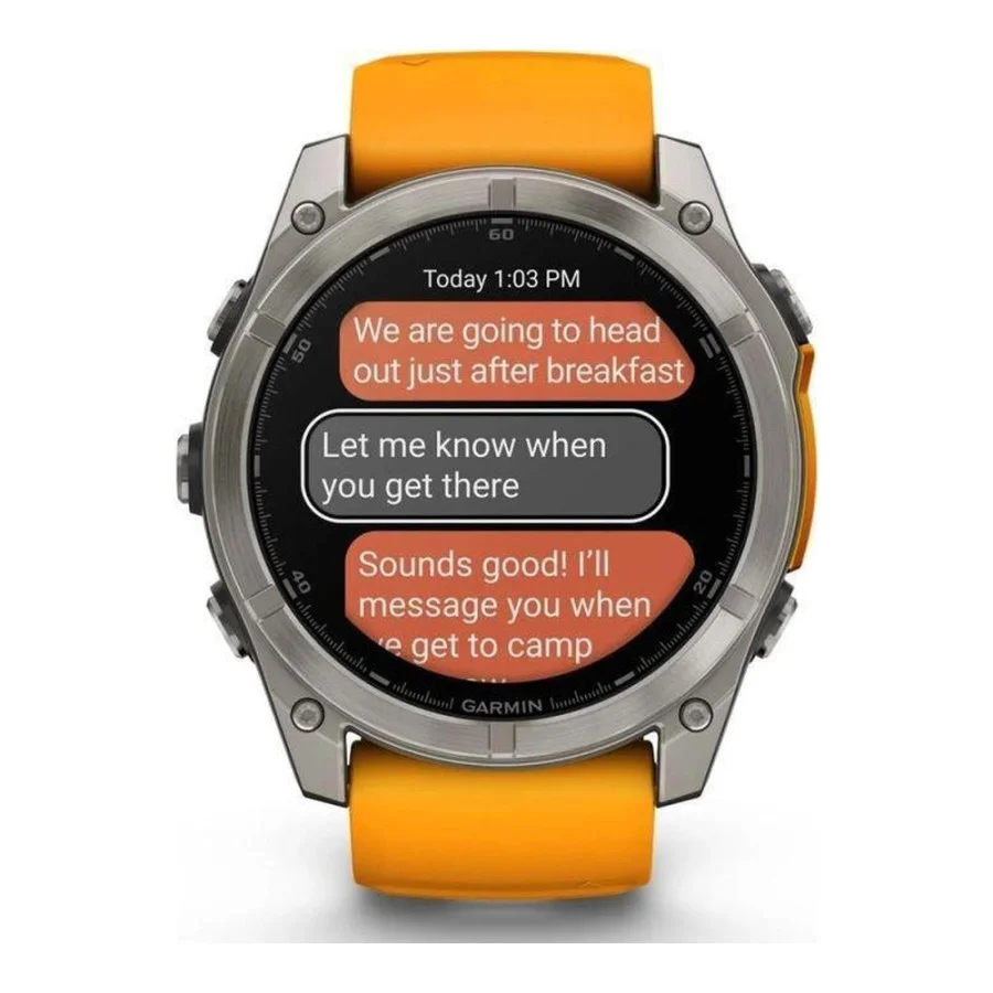 Garmin Fenix 8 51mm AMOLED Sapphire Titanium w. Spark Orange/Graphite Silicone Band (010-02905-10/11/53)
