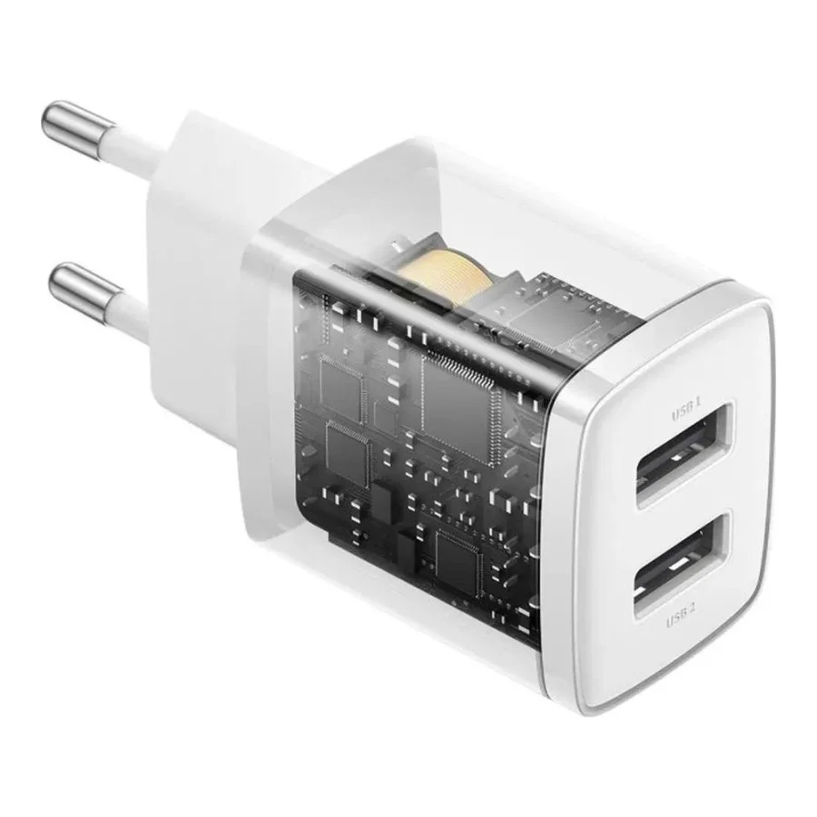 Baseus Compact 2xUSB 10.5W 2.1A White (CCXJ010202)