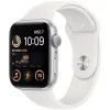 Apple Watch SE 2 GPS 44mm Silver Aluminum Case with White Sport Band - M/L (MNTJ3)